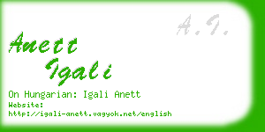 anett igali business card